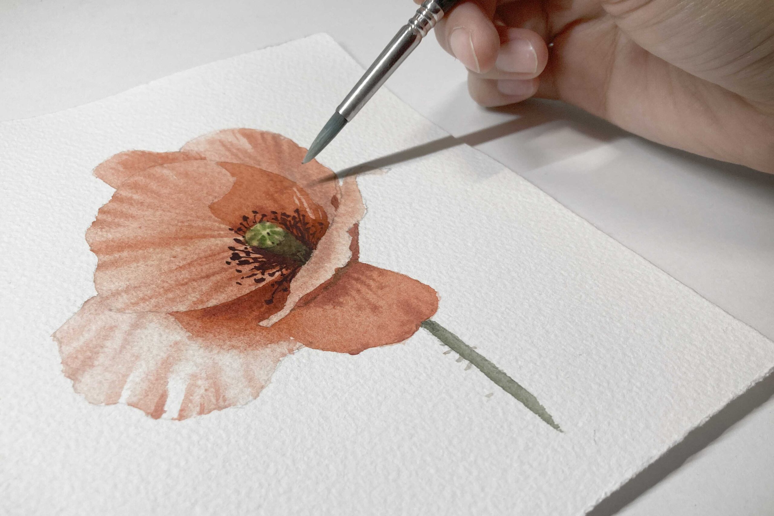 Complete each petal individually, instead of painting all the petals at once.