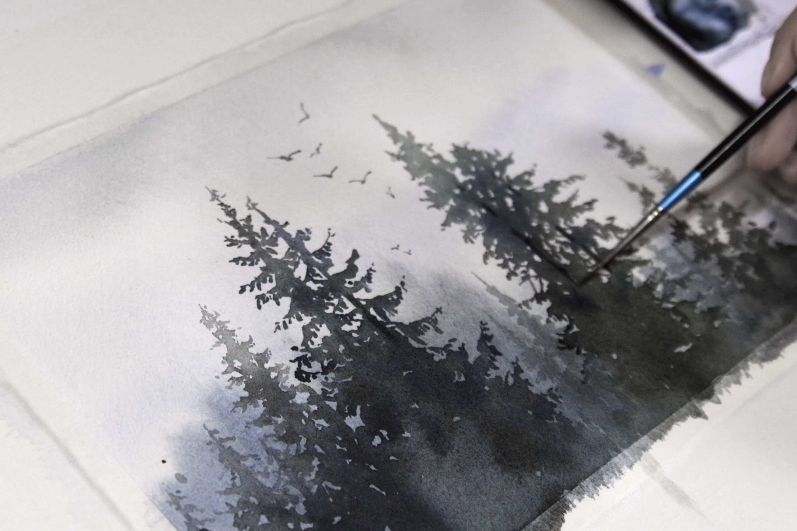 100% cotton watercolor paper is ideal for techniques that require extensive water application and blending effects.