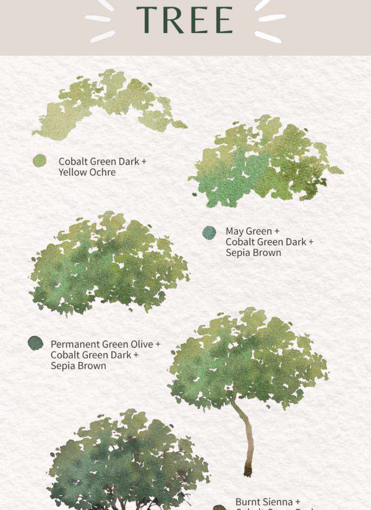 How to paint Tree: Step-by-Step Easy watercolor Tutorial