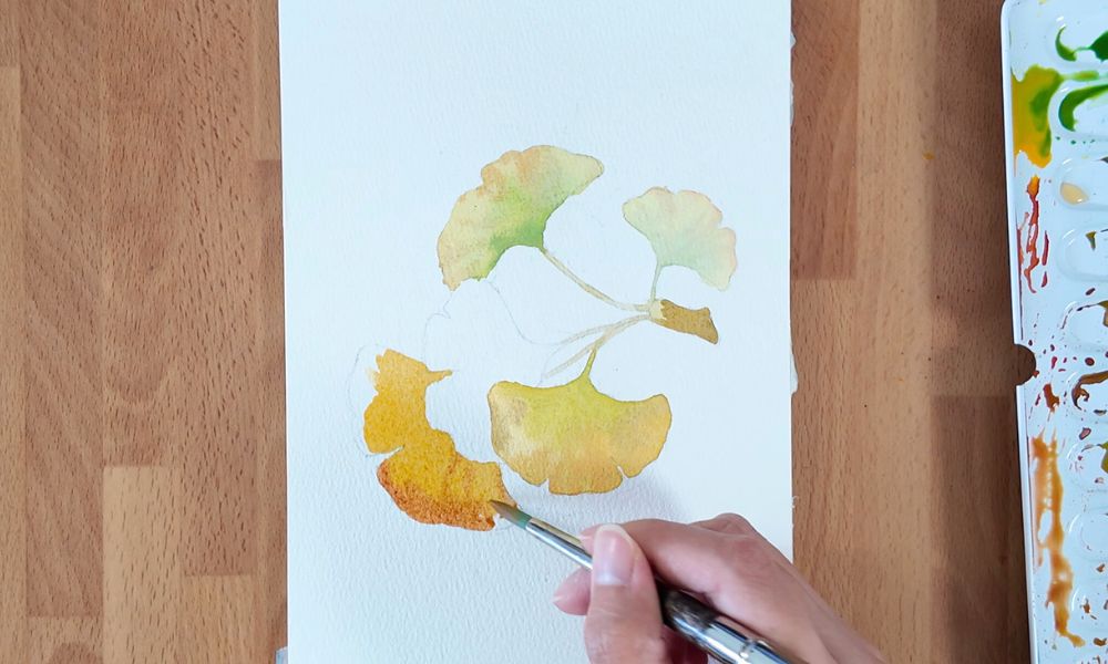 watercolor Ginkgo Leaf