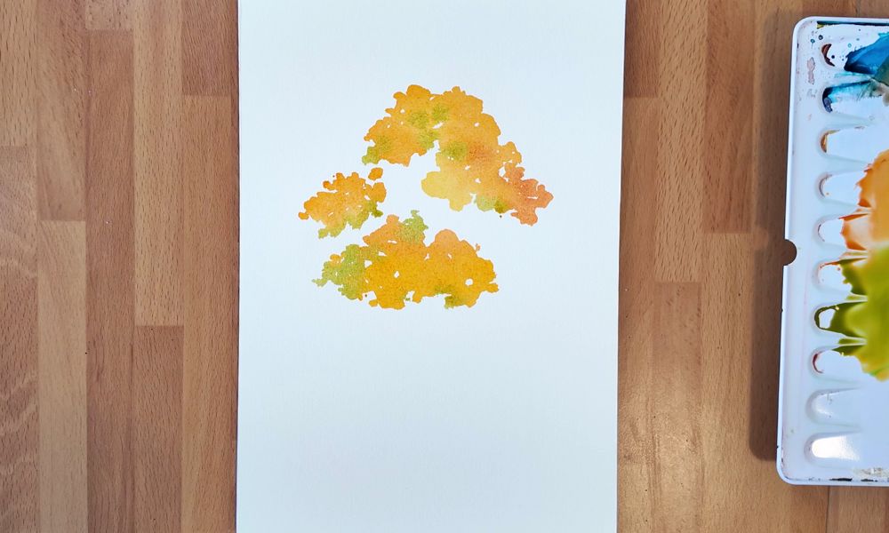 orange tree watercolor