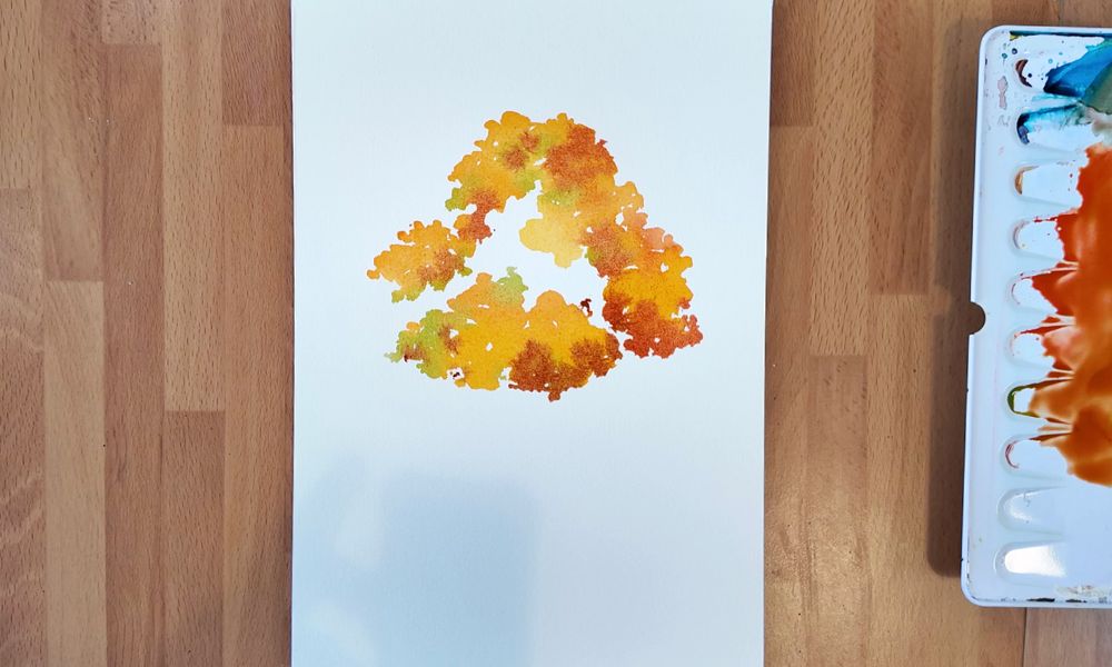 orange tree watercolor