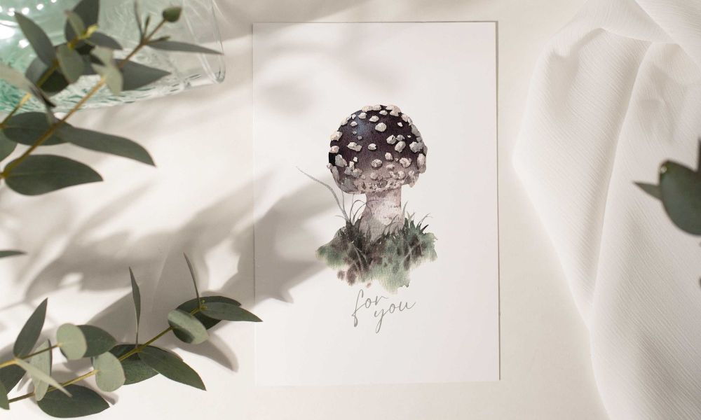 mushroom watercolor