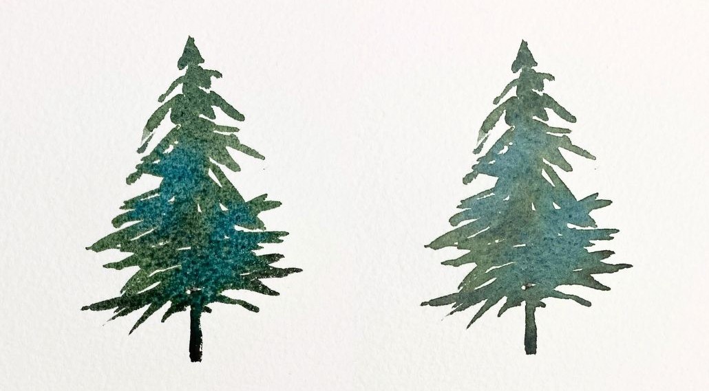 水彩乾燥後顏色變化