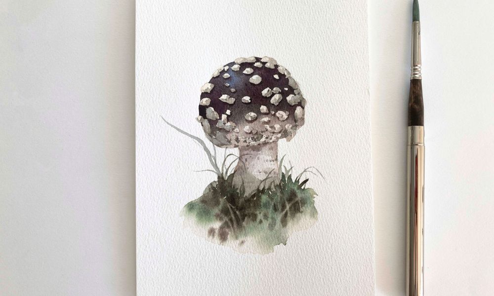 mushroom watercolor